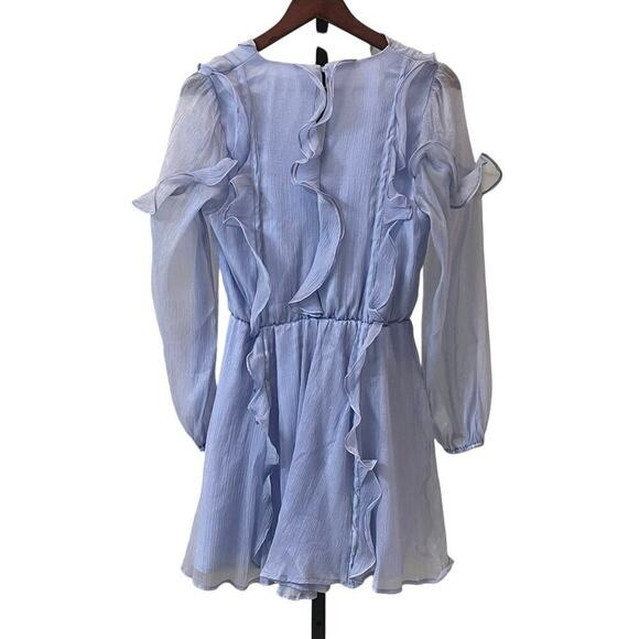 Hutch for Anthropologie Long-Sleeve Frilled Romper Size Small Blue NEW - Picture 7 of 10